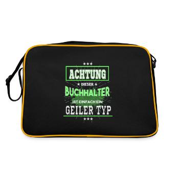 Buchhalter, einfach nur ein geiler Typ - Retro Tasche - Schwarz/Gold - Hinten