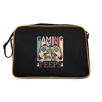 Gaming With My Easter Peeps Funny Gaming Gamer - Retro Bag - black/gold - Back
