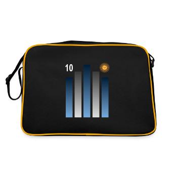 Fussball Argentina Argentinien WM - Retro Tasche - Schwarz/Gold - Hinten