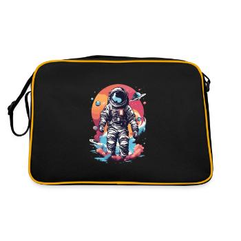 Cool astronaut in space - Retro Bag - black/gold - Back