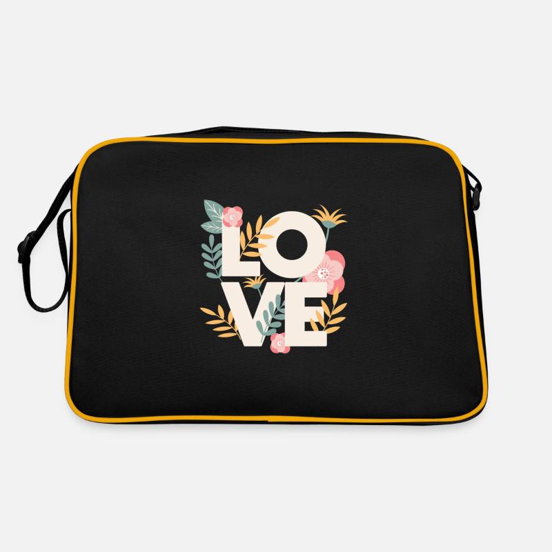Love liebe Muster Schöne Blumen Retro Tasche