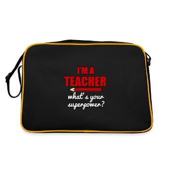 I ́m a teacher what ́s your superpower ? - Retro Bag - black/gold - Back