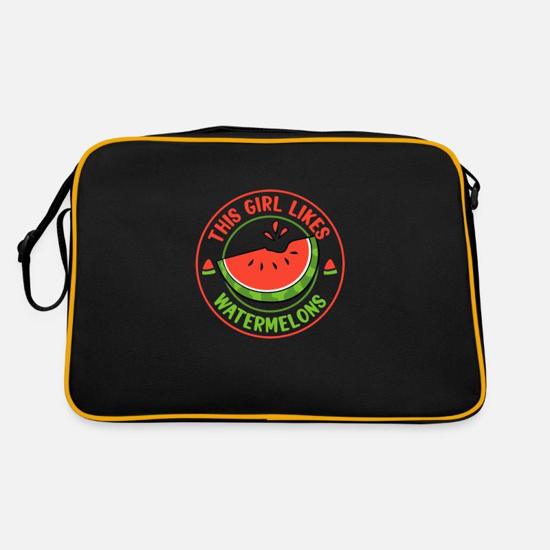 Mädchen mag Melonen Sommer Wassermelonen Früchte Retro Tasche