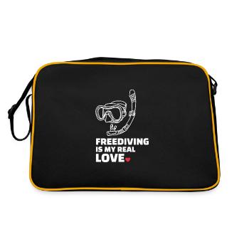 Freitauchen - Retro Tasche - Schwarz/Gold - Hinten