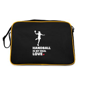 Ich Liebe Handball - Retro Tasche - Schwarz/Gold - Hinten