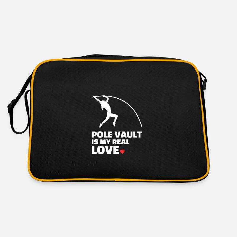 Ich Liebe Stabhochsprung - Retro Tasche - Schwarz/Gold