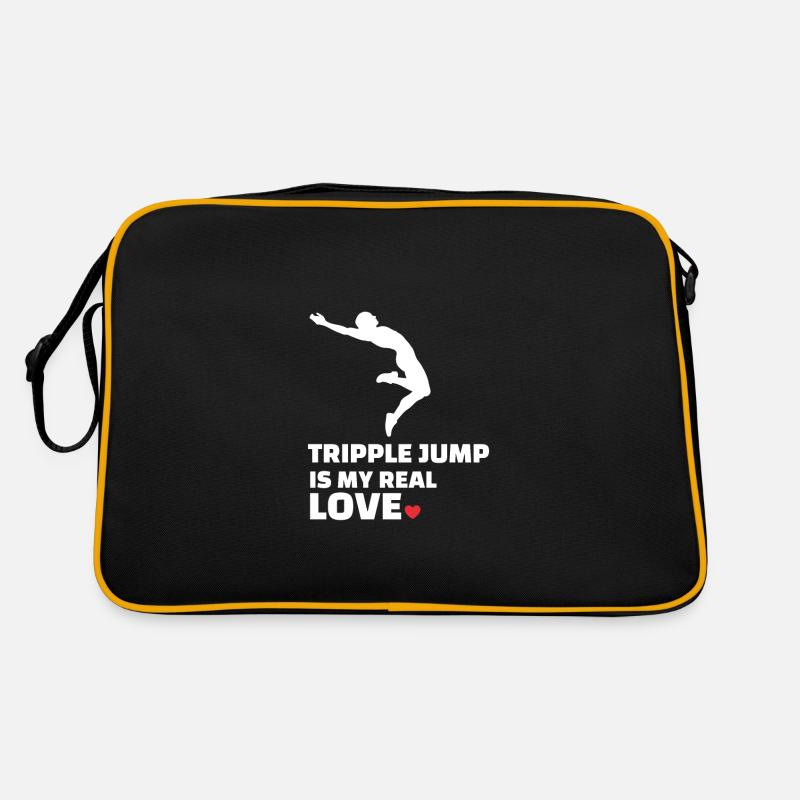 Ich Liebe Dreisprung - Retro Tasche - Schwarz/Gold