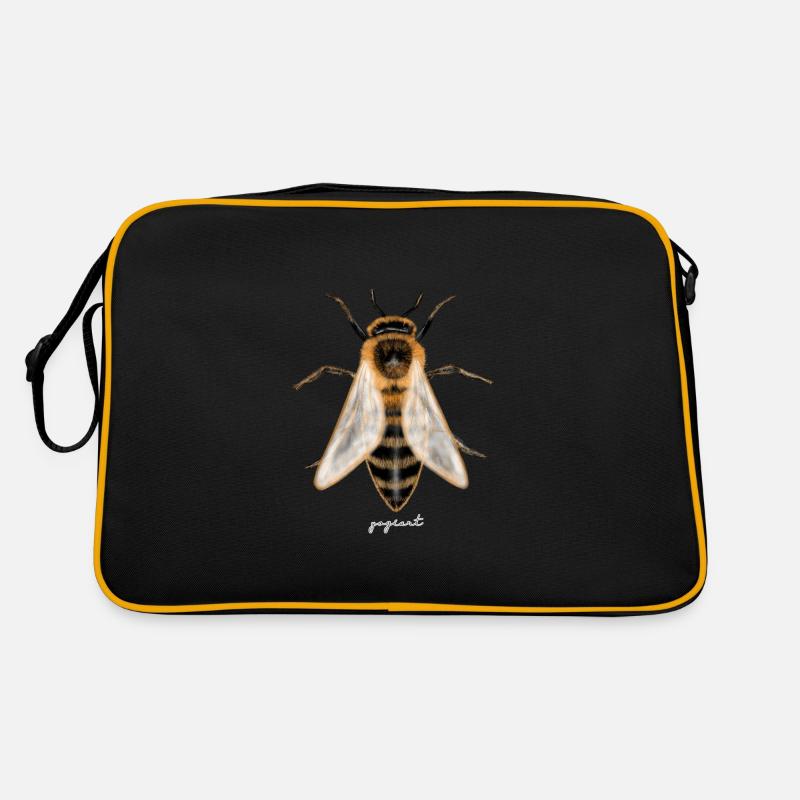 Biene - Retro Tasche - Schwarz/Gold