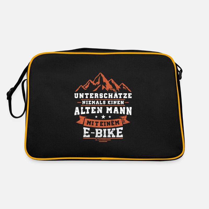 Lustiger Alter Mann E-Bike Spruch Elektrorad Retro Tasche