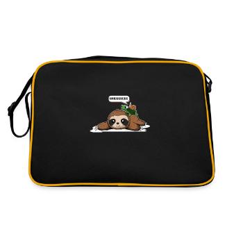 Sloth Turtle Snail Funny Sloth Cute Sloth - Retro Tasche - Schwarz/Gold - Hinten