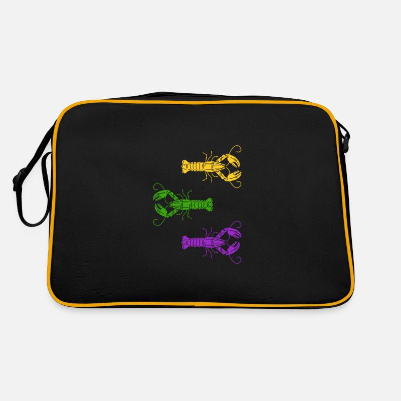 Mardi Gras Crawfish Jester hat Bead Tee New Retro Tasche