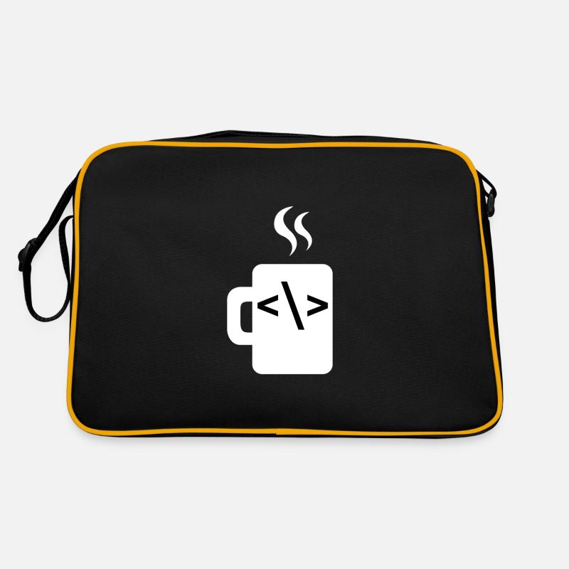 Javascript Code Software Developer Coffee Java - Retro Bag - black/gold