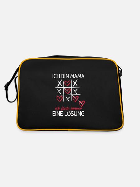Ich Bin Mama Ich Finde Immer Eine Lösung Mutter - Retro Tasche - Schwarz/Gold