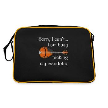 Picking my Mandolin Bluegrass Folk Music - Retro Bag - black/gold - Back