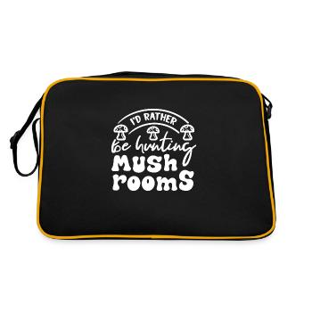 Jagd auf Pilze Wachsende Pilze Shiitake - Retro Tasche - Schwarz/Gold - Hinten