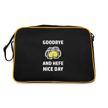 Lustige Bier Sprüche Malle Grillen - Retro Tasche - Schwarz/Gold - Hinten