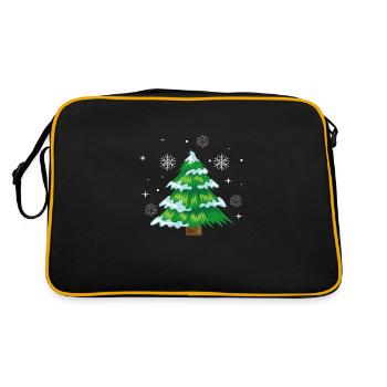 Paysage de forêts de neige, journées d'hiver - Sac Retro - noir/or - Dos