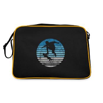 Skateboarder Skateboard Skater Skate Skateing - Retro Bag - black/gold - Back