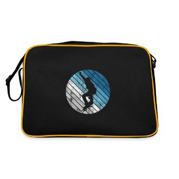Skateboard Skateboarder Skater Skate Skateing - Retro Bag - black/gold - Back