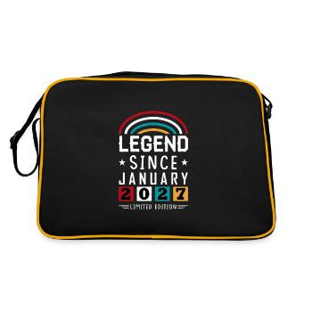 2027 Legend Since Geburtstag Geschenk Januar - Retro Tasche - Schwarz/Gold - Hinten