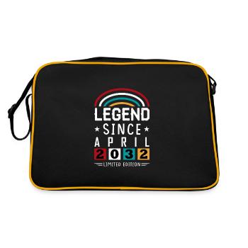 2032 Legend Since Geburtstag Geschenk April - Retro Tasche - Schwarz/Gold - Hinten