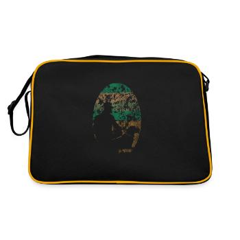 Silhouettes of dog and master - Retro Bag - black/gold - Back