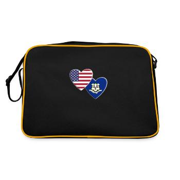 USA American State Of Conecticut Flag Patriotic - Retro Bag - black/gold - Back