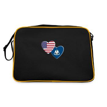 USA American State Of Louisiana Flag Patriotic - Retro Bag - black/gold - Back