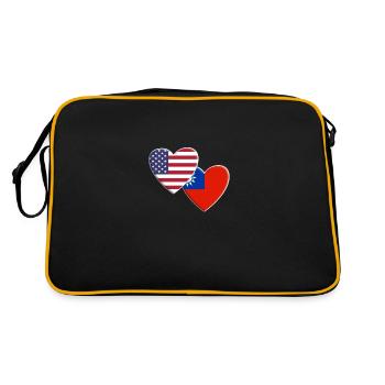 États-Unis Américain Taïwan Drapeau taïwanais Patriotique - Sac Retro - noir/or - Dos