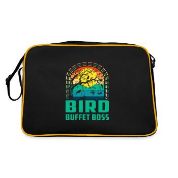 Vogel-Buffet - Retro Tasche - Schwarz/Gold - Hinten