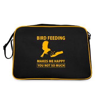 Bird Feeding me rend heureux que vous ne soyez pas tellement - Sac Retro - noir/or - Dos