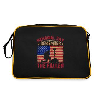 Gedenktag Gedenken an die Gefallenen - Retro Tasche - Schwarz/Gold - Hinten
