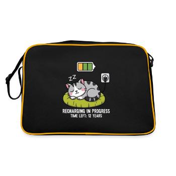Recharging in Progress Cat - Retro Bag - black/gold - Back