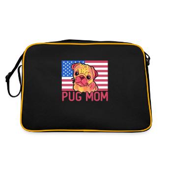 Pug Mom - Retro Bag - black/gold - Back