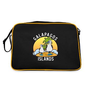 Boobies Seevögel Blau-Fuß-Booby-Vogel - Retro Tasche - Schwarz/Gold - Hinten