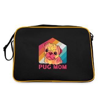 Pug Mom - Retro Bag - black/gold - Back