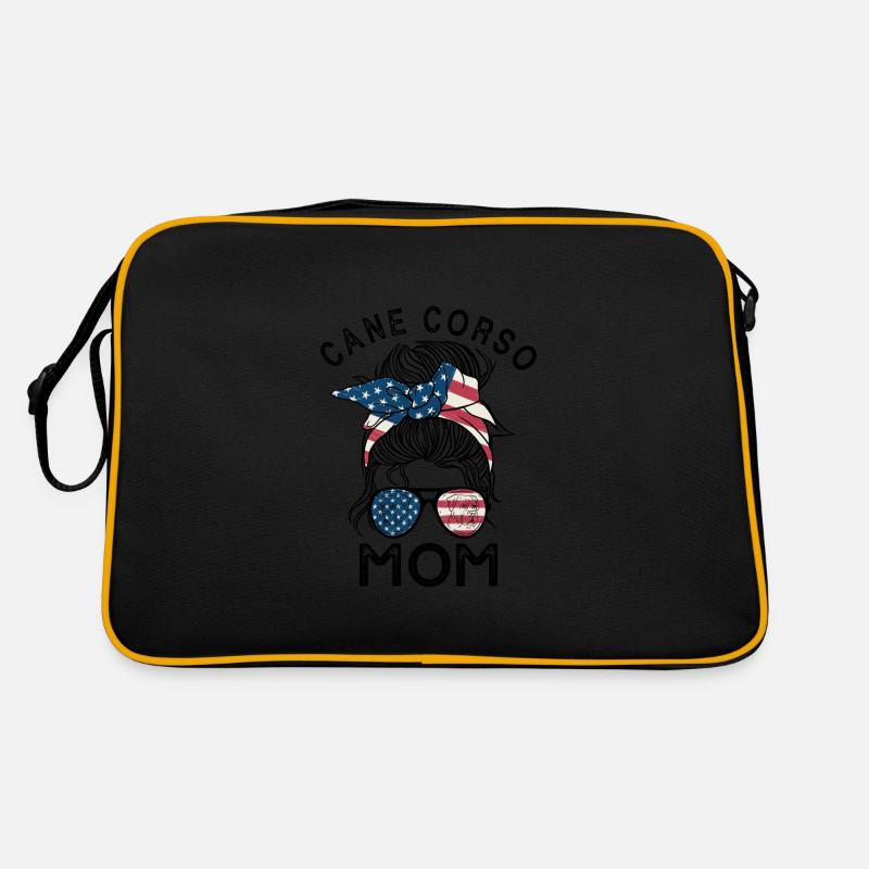 Cane Corso Mom - Retro Tasche - Schwarz/Gold