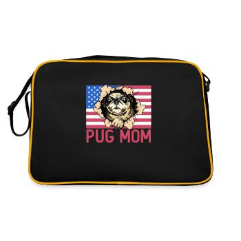 Pug Mom - Retro Bag - black/gold - Back