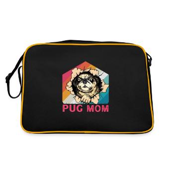Pug Mom - Retro Bag - black/gold - Back