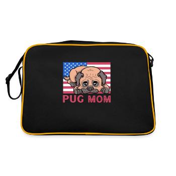 Pug Mom - Retro Bag - black/gold - Back