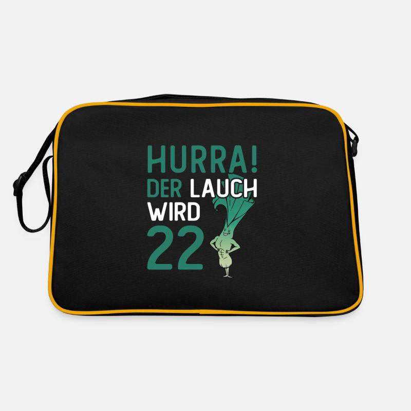 Herren 22. Geburtstag Hurra der Lauch wird 22 Retro Tasche