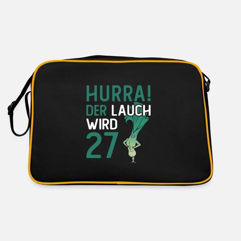 Herren 27. Geburtstag Hurra der Lauch wird 27 Retro Tasche