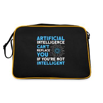 AI Can't Replace You If You're Not Intelligent - Retro Tasche - Schwarz/Gold - Hinten