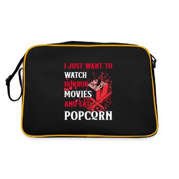 Je veux juste regarder des films d’horreur et manger du pop-corn - Sac Retro - noir/or - Dos
