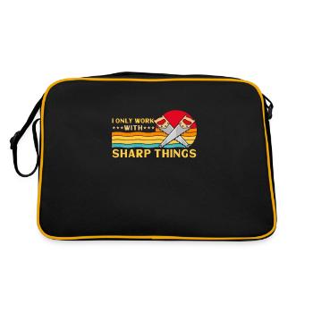 Je ne travaille qu’avec des choses pointues - Sac Retro - noir/or - Dos