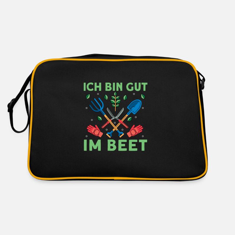 Ich Bin Gut Im Beet - Retro Tasche - Schwarz/Gold