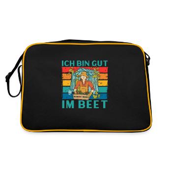 Ich Bin Gut Im Beet - Retro Tasche - Schwarz/Gold - Hinten