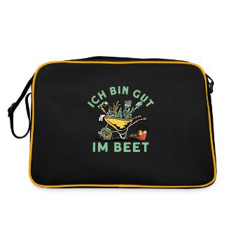 Ich Bin Gut Im Beet - Retro Tasche - Schwarz/Gold - Hinten