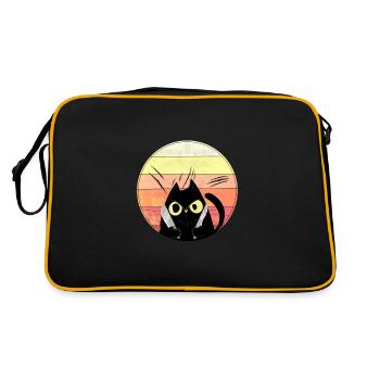 Chat fou avec des couteaux - Sac Retro - noir/or - Dos