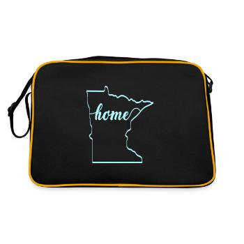 Home Minnesota Design für stolze Minnesotaner - Retro Tasche - Schwarz/Gold - Hinten